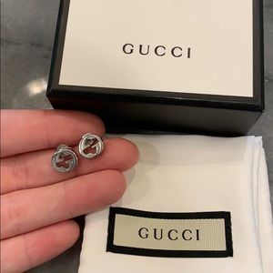 Brand new Gucci Silver Interlocking G earrings